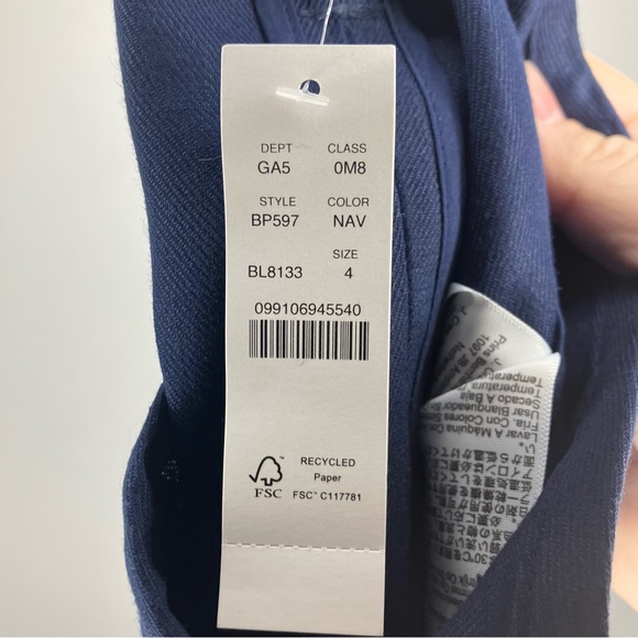 NWT J. CREW Stretch Linen Blend Midi Pencil Skirt Navy Blue 4 - Picture 5 of 6